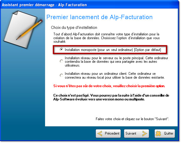Assistant premier démarrage - Alp Facturation