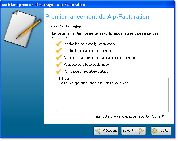 Assistant premier démarrage - Alp Facturation