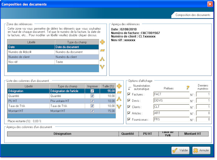 Composition des documents