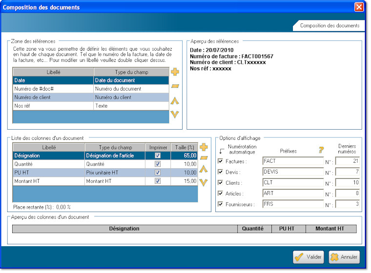 Composition des documents