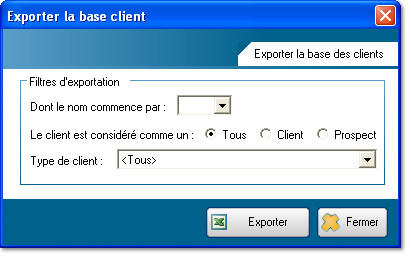Exporter la base client