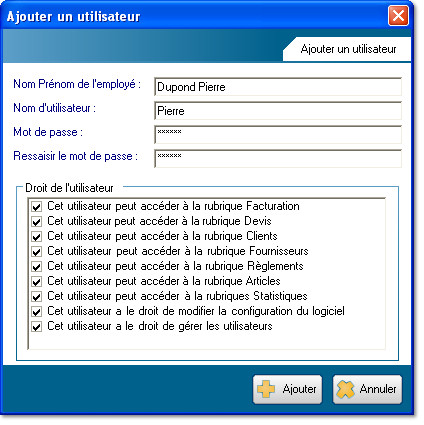 Ajouter un utilisateur